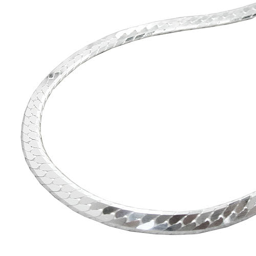 Kette Panzer gedrückt Silber 925 - 45