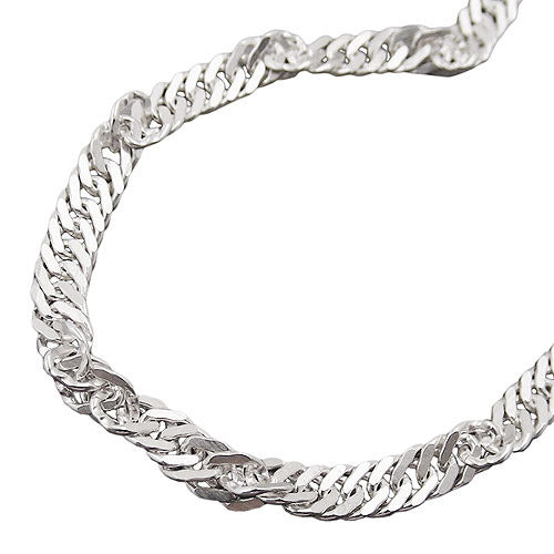 Kette Singapur diamantiert Silber 925 - 50