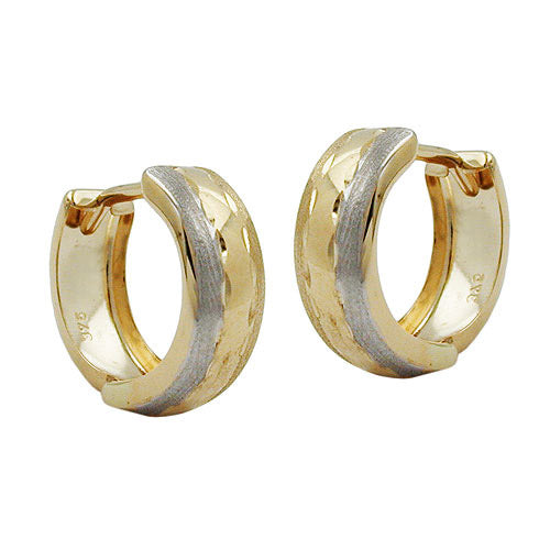 Creolen bicolor diamantiert Gold 375