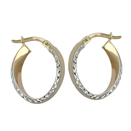 Creolen bicolor diamantiert Gold 375