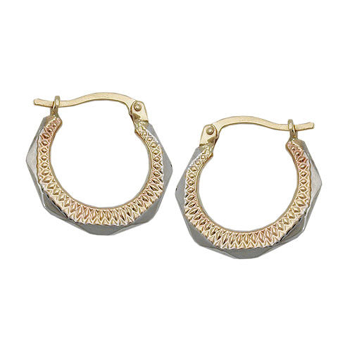 Creolen bicolor diamantiert Gold 375