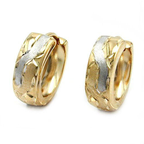 Creolen bicolor diamantiert Gold 375