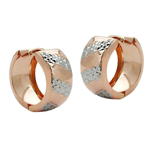 Creolen bicolor glänzend 9Kt Rotgold