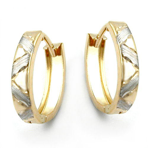 Creolen bicolor diamantiert Gold 375