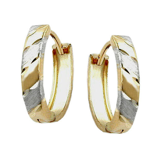 Creolen bicolor diamantiert Gold 375
