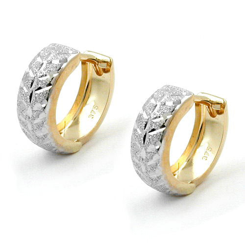 Creolen bicolor diamantiert Gold 375