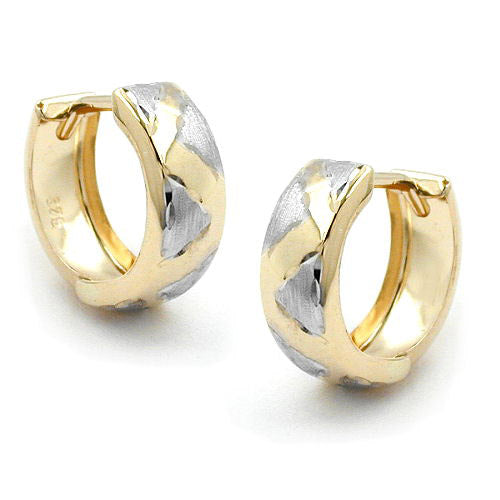 Creolen bicolor diamantiert Gold 375