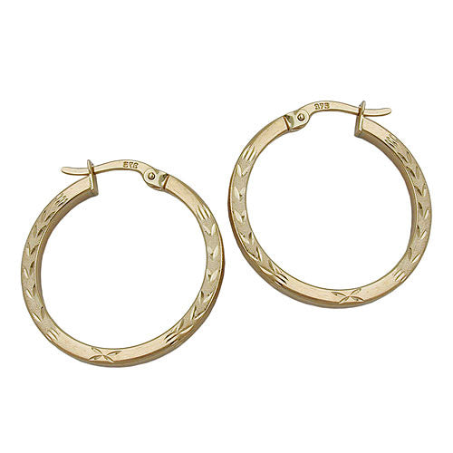 Creolen matt-glänzend diamantiert Gold 375