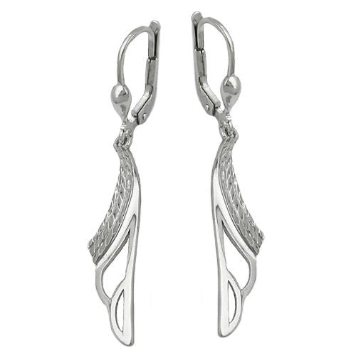 Ohrringe Brisur Blatt rhodiniert Silber 925