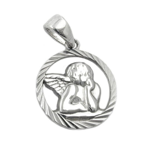Anhänger Engel rhodiniert Silber 925