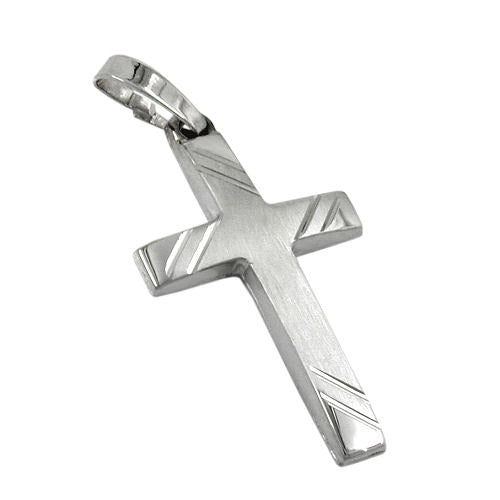 Anhänger Kreuz 9Kt Weißgold