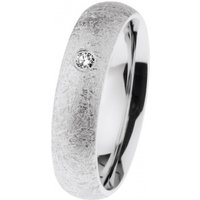 Ernstes design Damen Trauring mit Diamant Größe 55 Silber R624-55