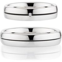 Bruno Banani Trauring Schmuck Geschenk, Ehering Hochzeit Damenring Herrenring, wahlweise mit oder ohne Brillant, Made in Germany silberfarben