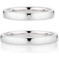 Bruno Banani Trauring Schmuck Geschenk, Ehering Hochzeit Damenring Herrenring, wahlweise mit oder ohne Brillant, Made in Germany silberfarben