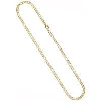 JOBO Kette ohne Anhänger, Figarokette 333 Gold massiv diamantiert 4,3 mm 50 cm gelb|goldfarben