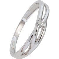 JOBO Solitärring Ring mit Diamant 0,02 ct., 585 Weißgold silberfarben