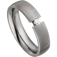 JOBO Fingerring Ring mit Diamant 0,05 ct., Titan silberfarben