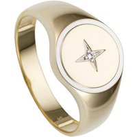 JOBO Fingerring Ring mit Diamant, 585 Gold bicolor gelb|goldfarben
