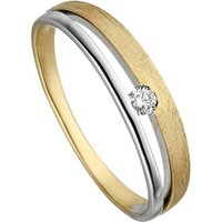JOBO Fingerring Ring mit Diamant, 585 Gold bicolor gelb|goldfarben