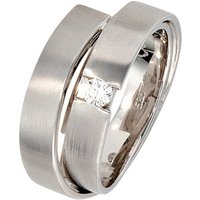 JOBO Solitärring, 585 Weißgold mit Diamant 0,12 ct. silberfarben