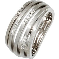 JOBO Diamantring, breit 925 Silber mit 16 Diamanten silberfarben
