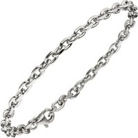 JOBO Silberarmband, Ankerarmband 925 Silber diamantiert 21 cm silberfarben