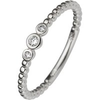 JOBO Diamantring, 585 Weißgold mit 3 Diamanten silberfarben