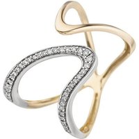 JOBO Diamantring, 585 Gold mit 36 Diamanten gelb|goldfarben