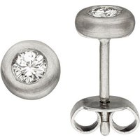JOBO Paar Ohrstecker Solitär, 950 Platin mit 2 Diamanten Brillanten 0,30 ct. silberfarben