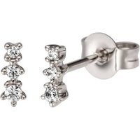 JOBO Paar Ohrstecker, 585 Weißgold mit 6 Diamanten silberfarben