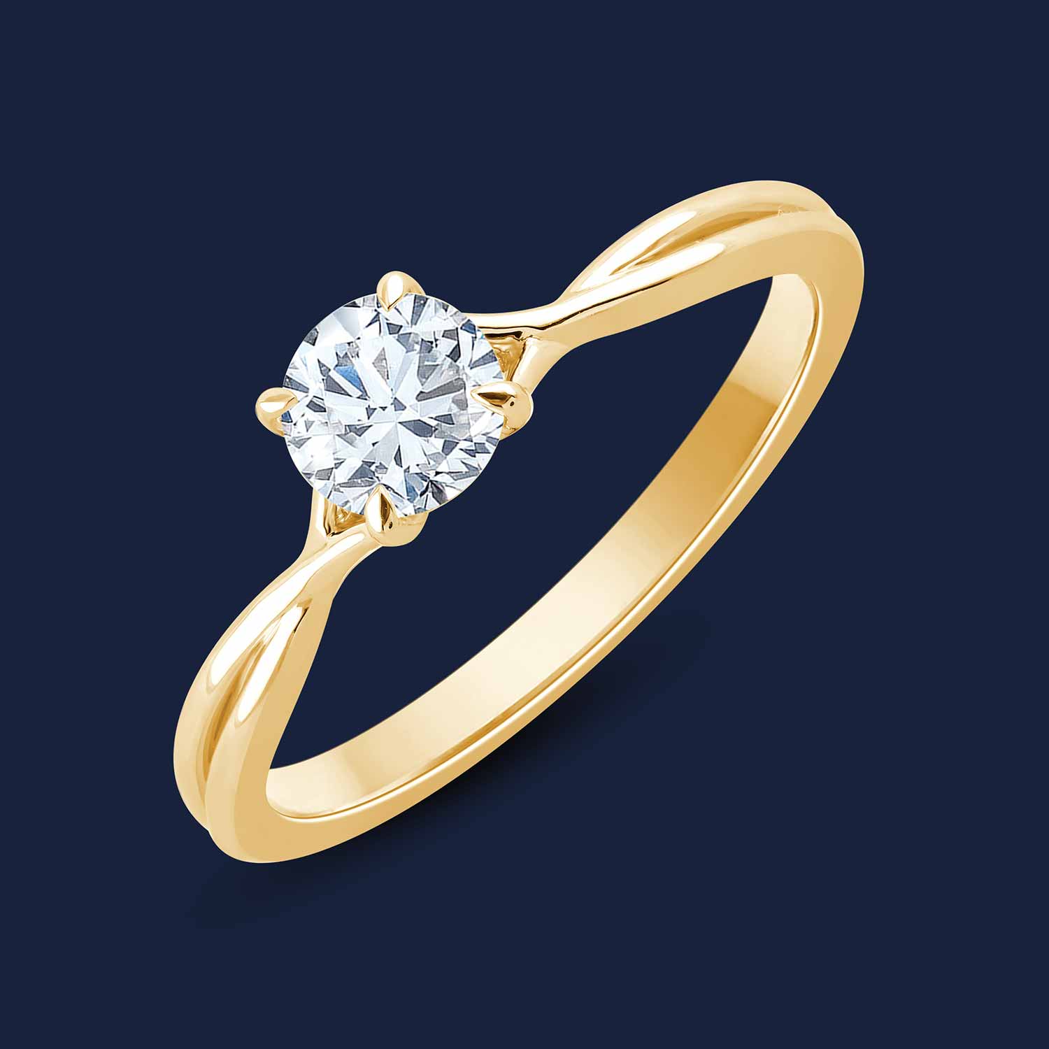 🦚 Chimera Caress Round Ring - 14k Gelbgold  / 0.30ct natürlicher Diamant in SI H+ von Pukka Berlin