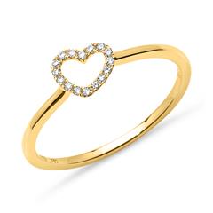🦚 Diamantring Herz 0,07 ct 750er Gelbgold