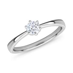 🦚 585er Weißgold Verlobungsring Diamant 0,25 ct