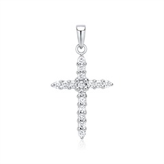 🦚 750er Weißgold Anhänger Kreuz mit 16 Diamanten
