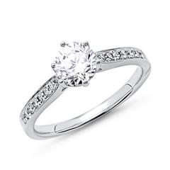 🦚 Verlobungsring 750er Weißgold mit Diamanten