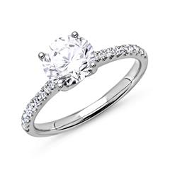🦚 750er Weißgold Verlobungsring mit Diamanten