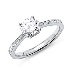 🦚 Verlobungsring 750er Weißgold mit Diamanten