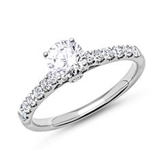🦚 585er Weißgold Verlobungsring mit Diamanten