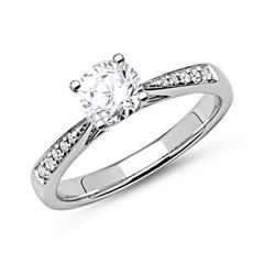 🦚 750er Weißgold Verlobungsring mit Diamanten