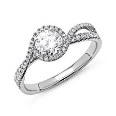 🦚 585er Weißgold Ring mit Diamanten