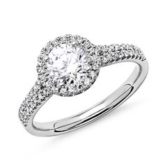 🦚 Verlobungsring 585er Weißgold mit Diamanten