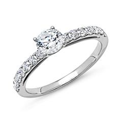 🦚 Verlobungsring 750er Weißgold mit Diamanten
