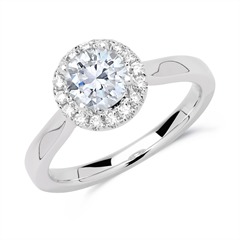 🦚 Verlobungsring 585er Weißgold mit Diamanten
