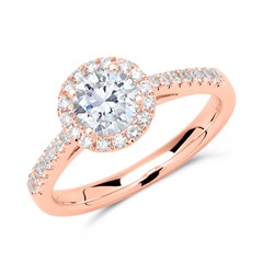 🦚 Verlobungsring 585er Roségold mit Diamanten