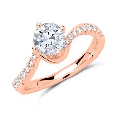 🦚 585er Roségold Ring mit Diamanten