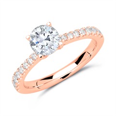 🦚 585er Roségold Ring mit Brillanten