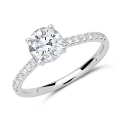 🦚 Verlobungsring 585er Weißgold mit Diamanten
