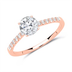 🦚 Verlobungsring 750er Roségold mit Diamanten