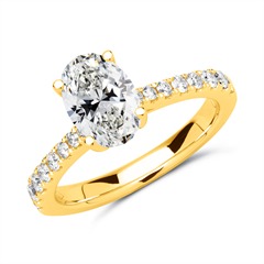 🦚 750er Gold Verlobungsring mit Diamanten