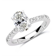 🦚 750er Weißgold Verlobungsring mit Diamanten